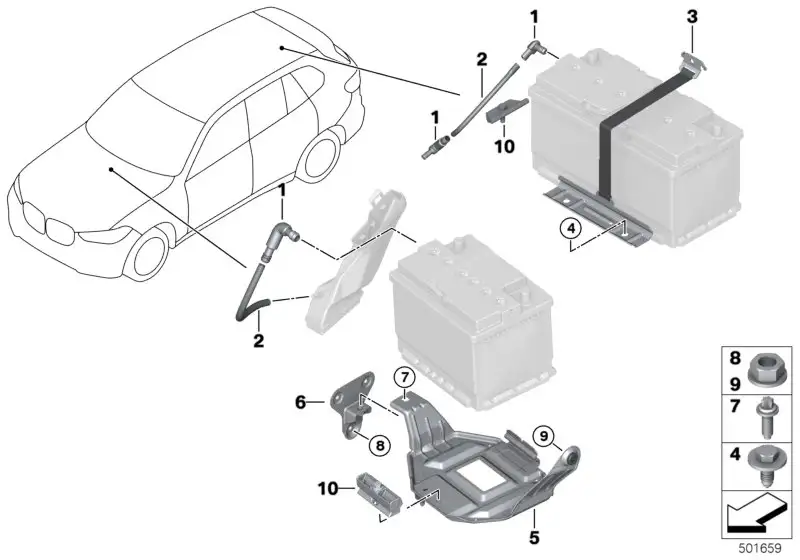 BMW Batterieträger Zusatzbatterie 61216827076