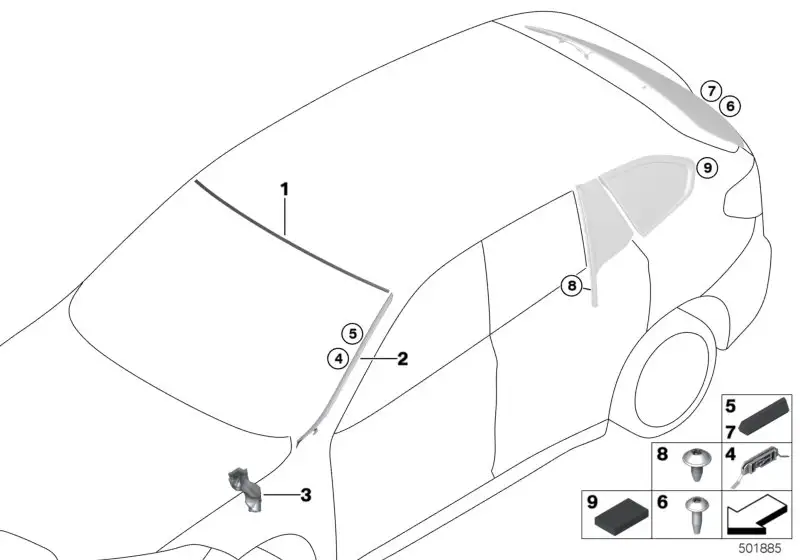 BMW Wasserfangleiste rechts F39 51317429616