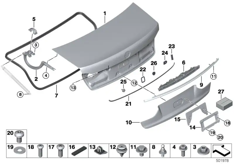 BMW Heckklappe Aluminium G11 G12 41009481034