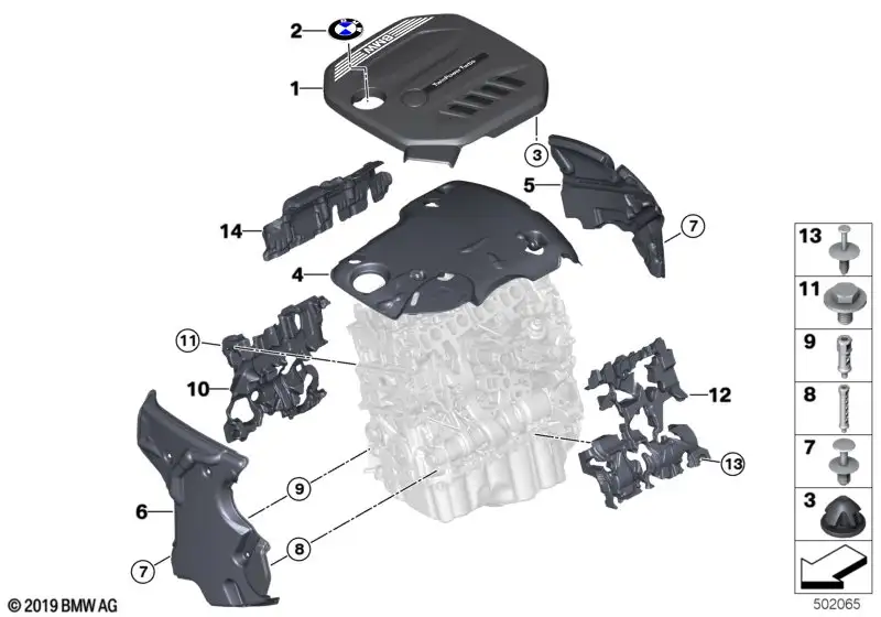 BMW Abdeckung Akustik rechts G01 G02 G05 G20 G21 G30 G31 G32 1114