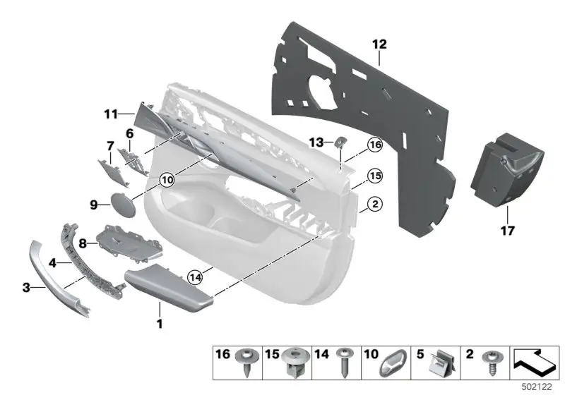 BMW Blende Tür Aluminium vorn links G01 G02 51418093513 - Bildpos