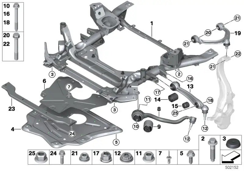 BMW Gummilager F15 F16 31126851693 - X5 F15 SUV, X6 F16 SAC /