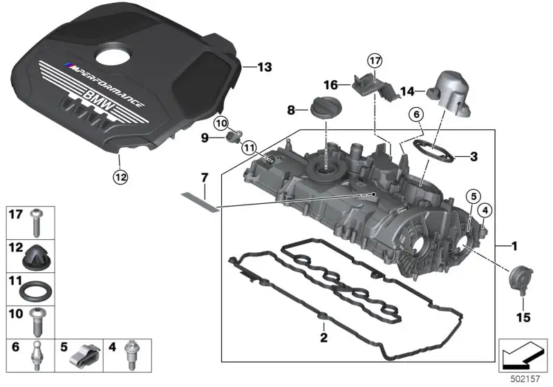 BMW Zylinderkopfhaube F39 F20 F44 F45 F46 F48 G01 G02 G05 G06 G11