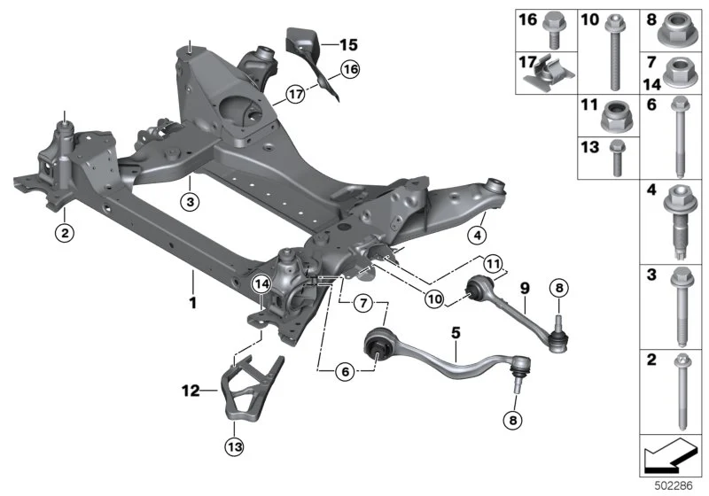 BMW Sechskantbundmutter F01 F02 F04 F06 F07 F10 F11 F12 F13 F90 F91 F92 F93 F95 F96 F97 F98 G01 G02 G05 G06 G07 G11 G12 G14 G15 G16 G30 G31 G32 I01 I12 I15 07146875114
