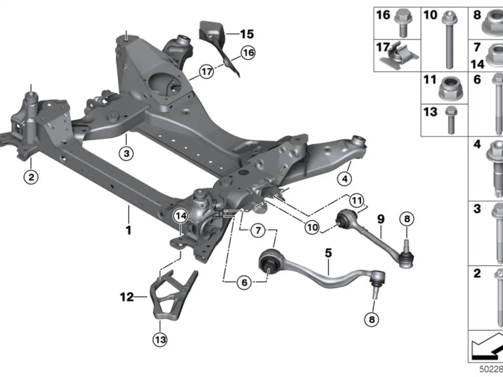 BMW Sechskantbundmutter F01 F02 F04 F06 F07 F10 F11 F12 F13 F90 F91 F92 F93 F95 F96 F97 F98 G01 G02 G05 G06 G07 G11 G12 G14 G15 G16 G30 G31 G32 I01 I12 I15 07146875114