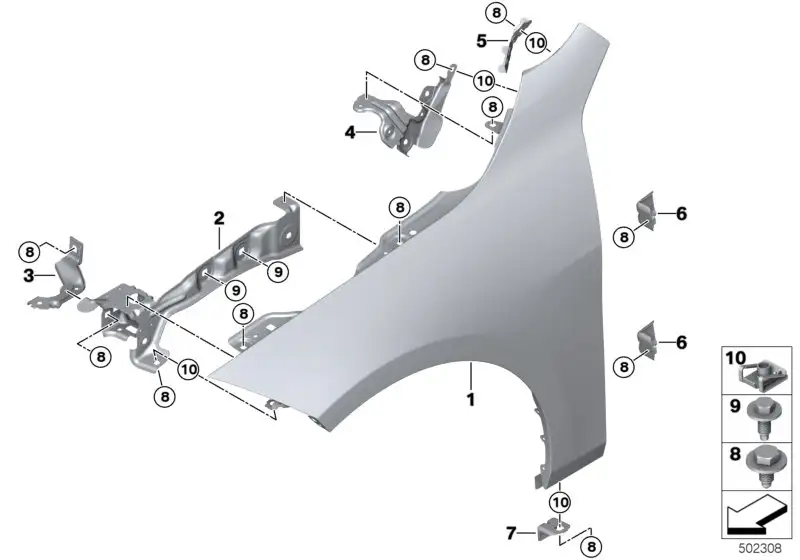 BMW Seitenwand vorn rechts F44 41009492436