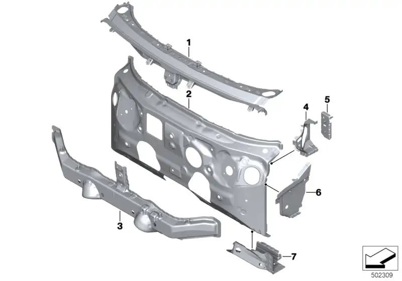 BMW Stützträger Stirnwand F39 F20 F45 F46 F48 F54 F60 41007401998