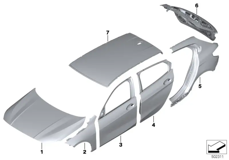 BMW Tür hinten rechts F40 41528737064 - Bildposition 04