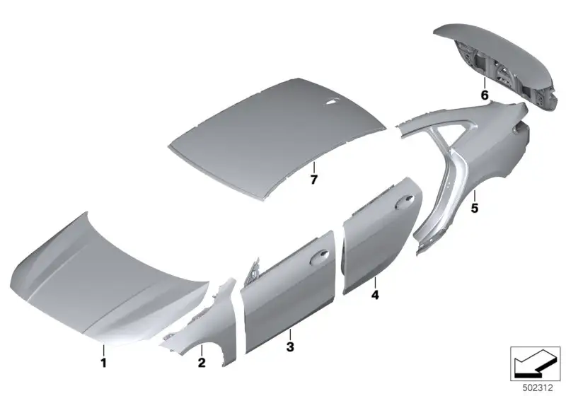 BMW Seitenwand hinten rechts F44 41219498458