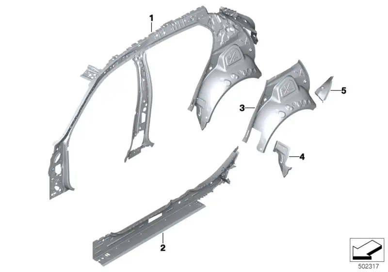 BMW Schliessblech Radhaus aussen links 41009466161