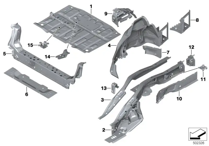 BMW Längsträger hinten rechts F39 F20 F54 F60 41007402414