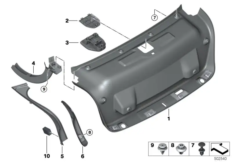 BMW Blende Wasserrinne rechts G20 G28 51497430620 - Bildposition