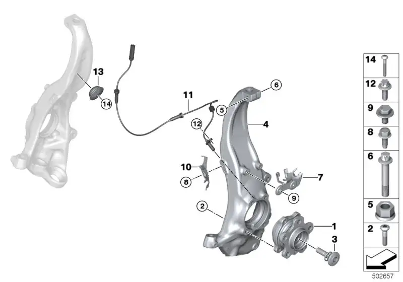 BMW Schwenklager rechts 31107857012 - Bildposition 04