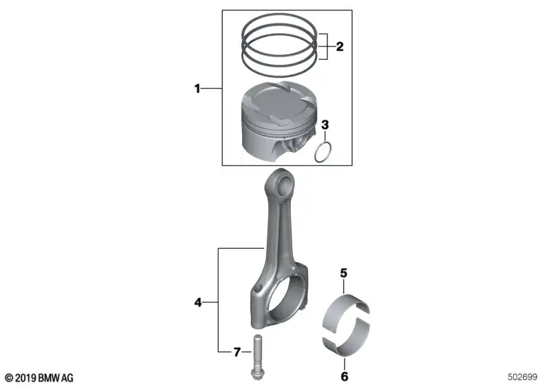 BMW Satz Kolben F39 F45 F46 F48 F54 F55 F56 F57 F60 11259468871