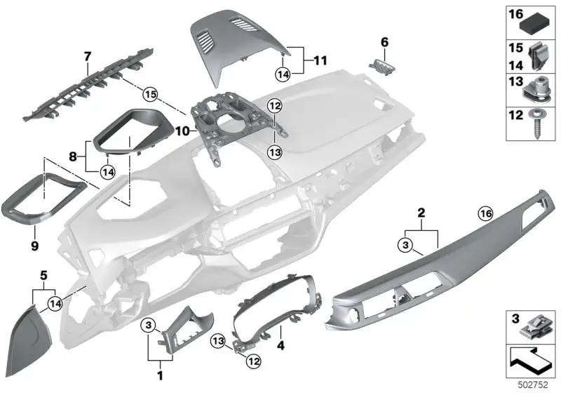 BMW Träger Center Speaker F90 G30 G31 G32 51459358056