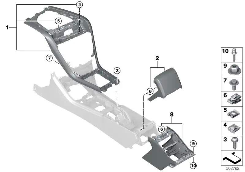 BMW Träger Blenden Mittelkonsole F91 F92 F93 51168094357 - Bildpo