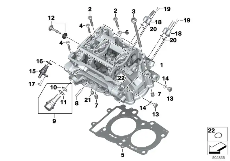 BMW Zylinderkopf K80 K81 K82 11128534207