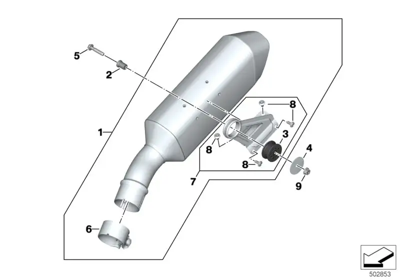 BMW Satz Halter Endschalldämpfer 18519457164 - Bildposition 07