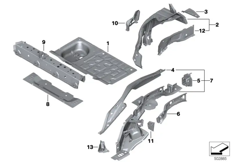 BMW Radhaus hinten links F56 F56E 41007402321