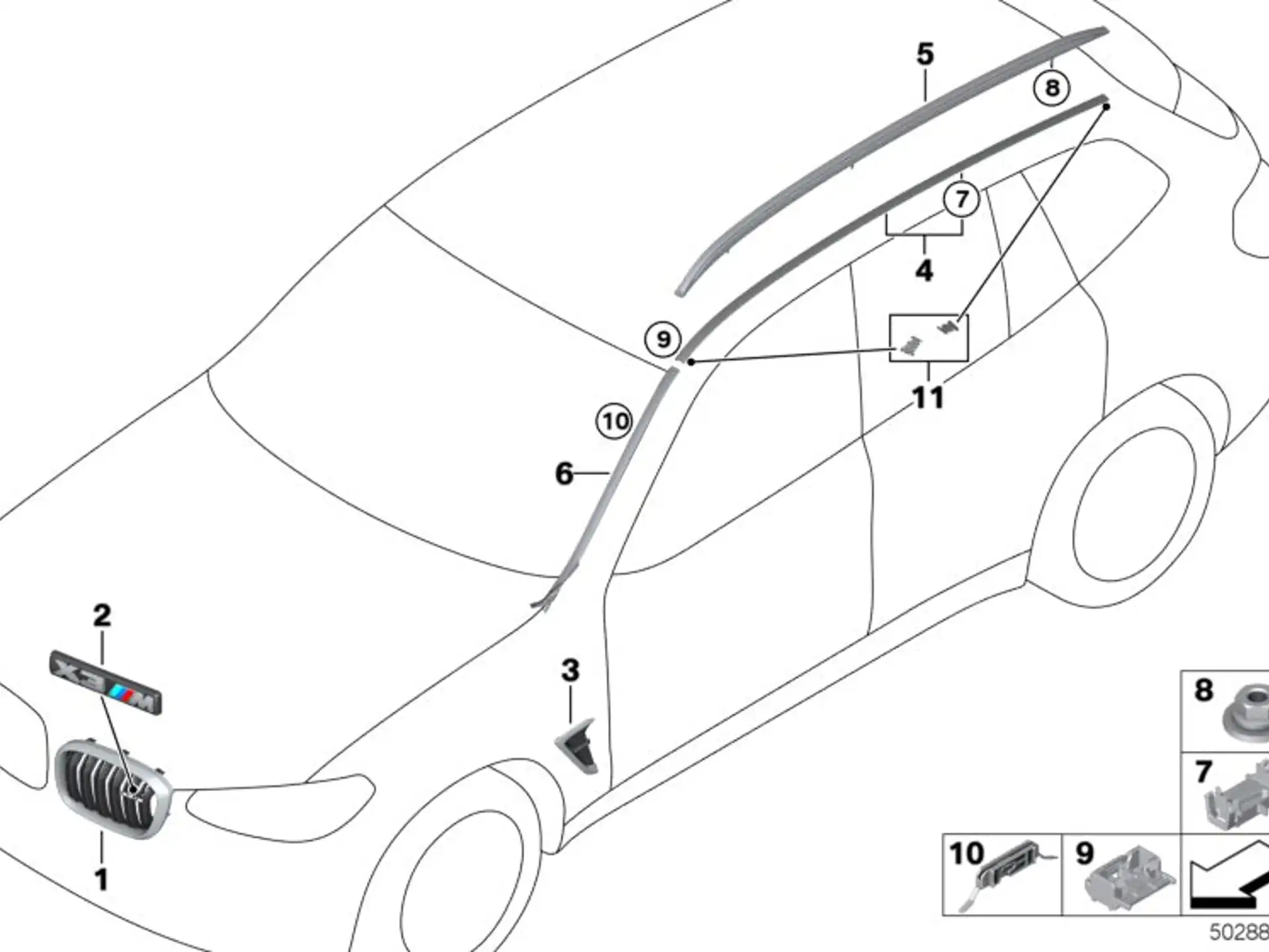 BMW Blende Luftführung rechts F97 51138098090