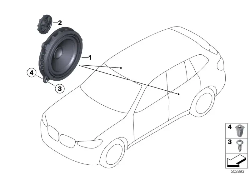 BMW Hochtonlautsprecher HiFi System F97 F98 G01 G02 G05 G06 G07 6