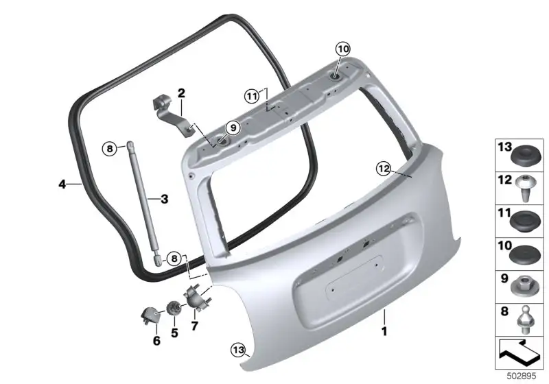 BMW Gasfeder Heckklappe F55 51247318896