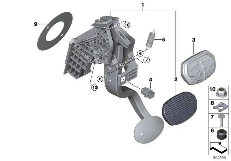 BMW Pedalüberzug mit Edelstahleinlage F20 F44 35216888758 - Bildp