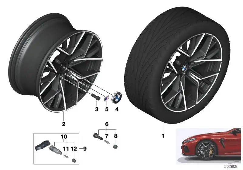 BMW Scheibenrad Leichtmetall jet black uni F91 F92 F93 3611808956