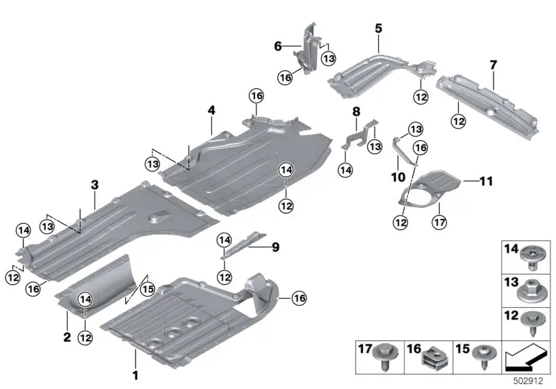 BMW Unterbodenverkleidung Tank links G07 51757424889