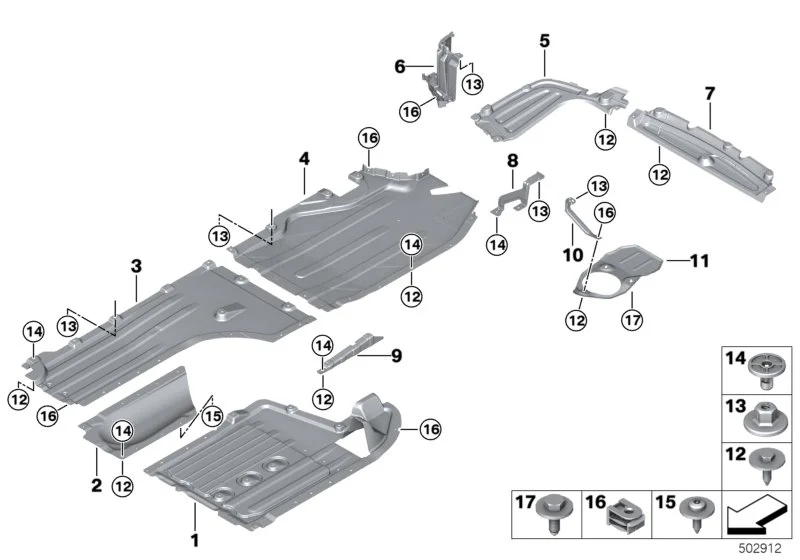 BMW Unterbodenverkleidung hinten 51758093896