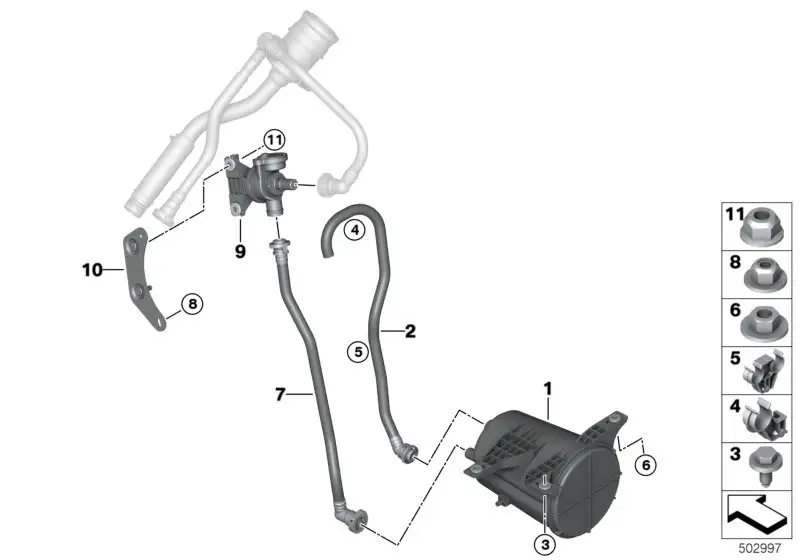 BMW Sechskantmutter mit Flansch G01 K02 K03 K21 K22 K23 K32 K33 K