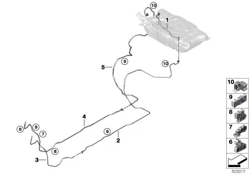 BMW Vorlaufleitung hinten G01 16129468731