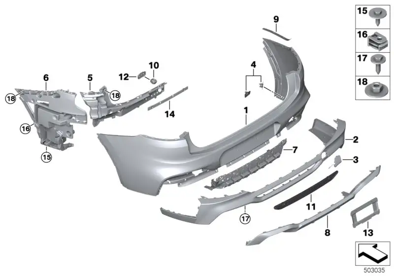 BMW Klappe Abschleppöse grundiert hinten F98 51128065282