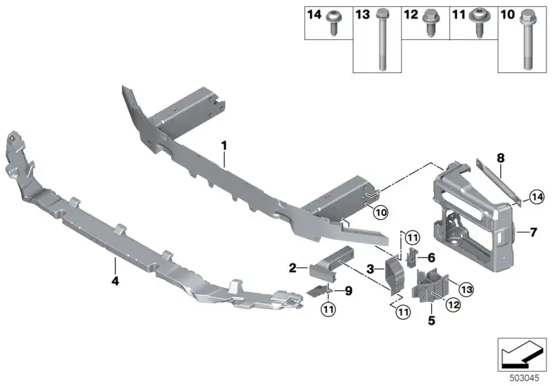 BMW Vertikalstrebe rechts F97 F98 51118070484