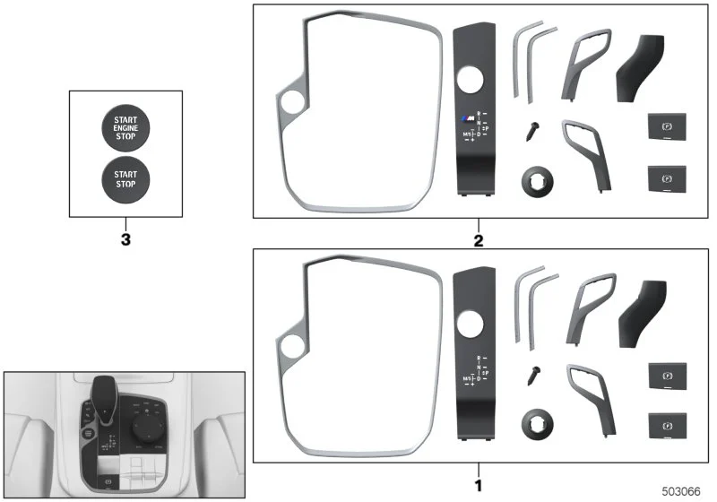 BMW Rep.-Satz Blenden Schalter Start-Stop F20 F44 G05 G06 G07 G14 G15 G16 G20 G21 G28 G29 M40i 61319475062