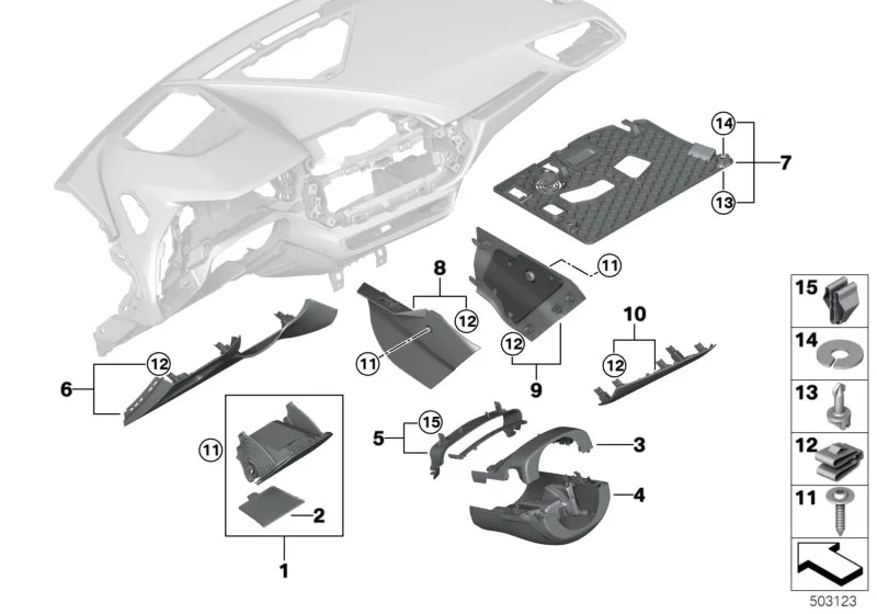 BMW Klappfach Instrumententafel F20 F44 51457937952