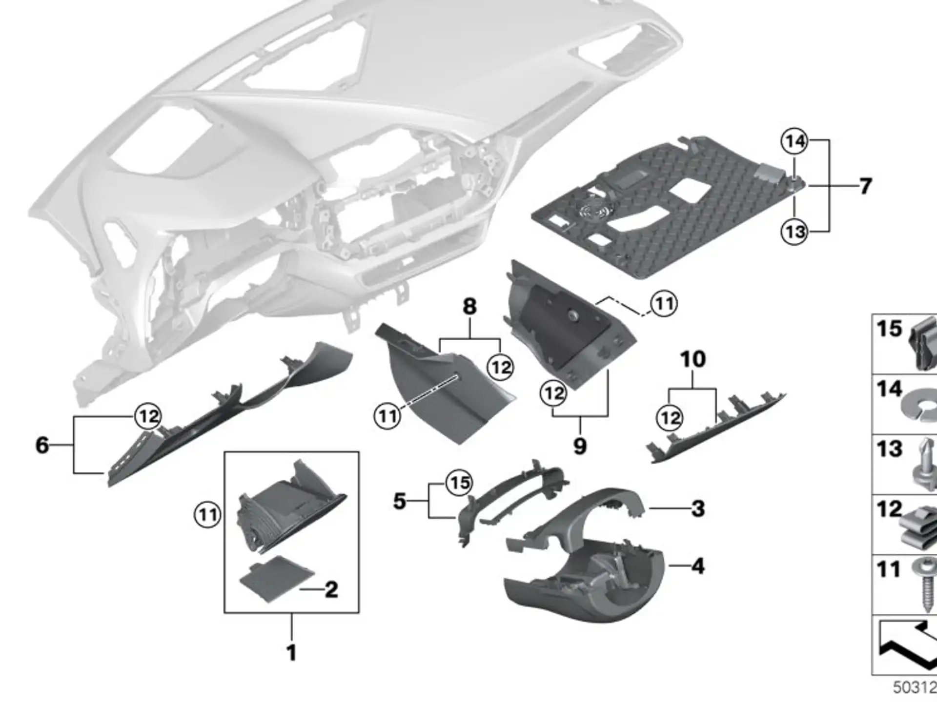 BMW Klappfach Instrumententafel F20 F44 51457937952