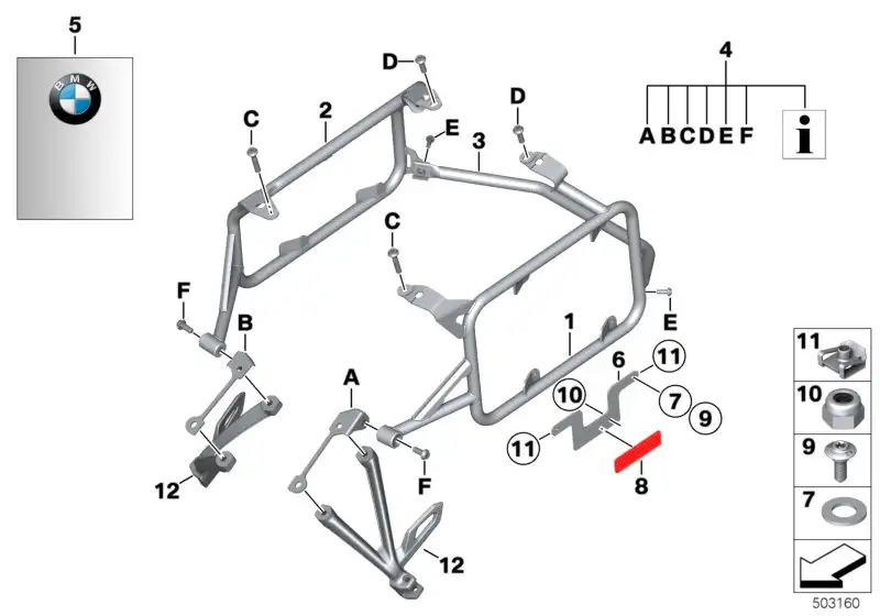 BMW Halter Rückstrahler K50 K51 36148406798