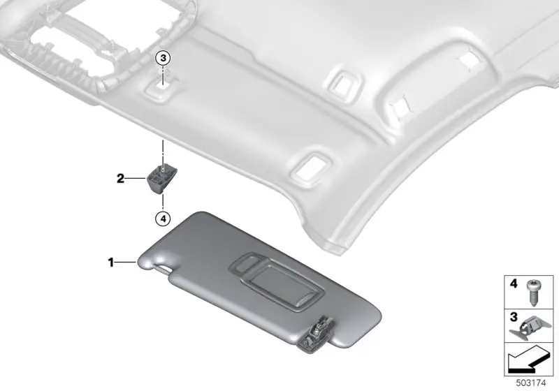BMW Sonnenblende ohne Label links F20 F45 51167336257