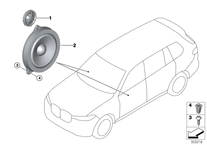 BMW Mitteltonlautsprecher Top-Hifi-System F95 F96 G05 G06 G07 651