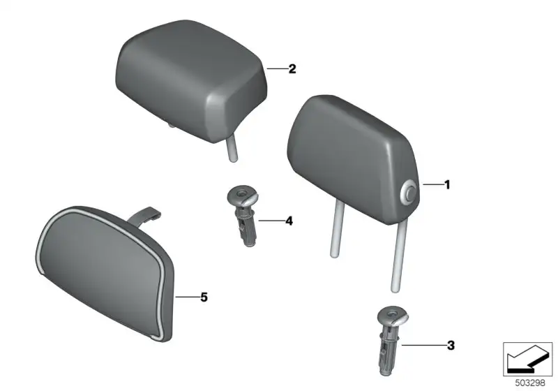 BMW Kopfstütze Leder aussen G05 G07 52207939501 - Bildposition 01