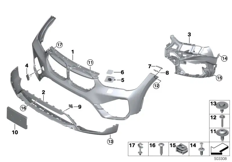 BMW Halter Nebelscheinwerfer links F48 51117954215 - Bildposition