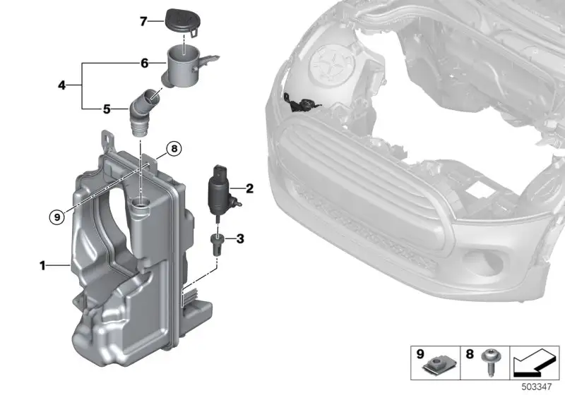 BMW Waschpumpe/Flüssigkeitsbehälter F57 67637345887