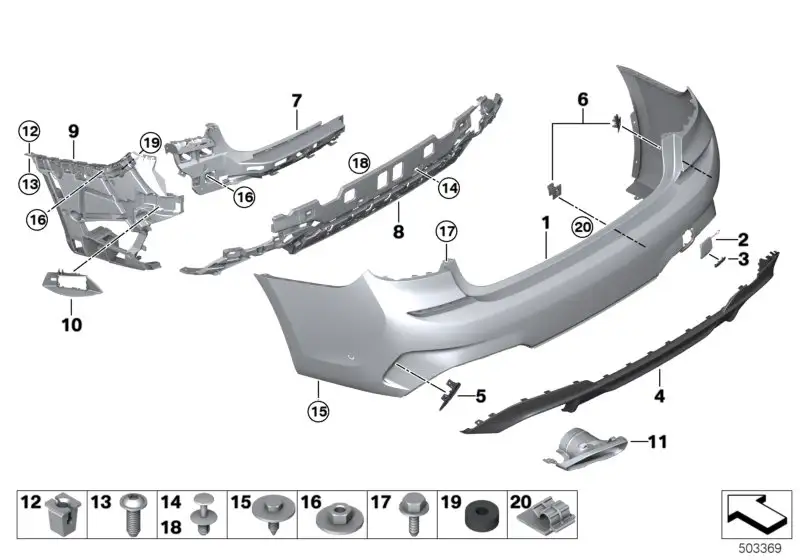 BMW Blende Gitter links G21 51128075817