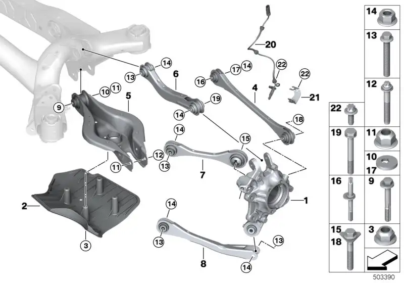 BMW Sechskantschraube mit Flansch G20 G21 G28 33309909455 - Bildp