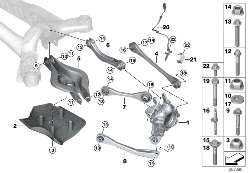 BMW Sturzlenker mit Gummilager G20 G29 M40i 33326884694