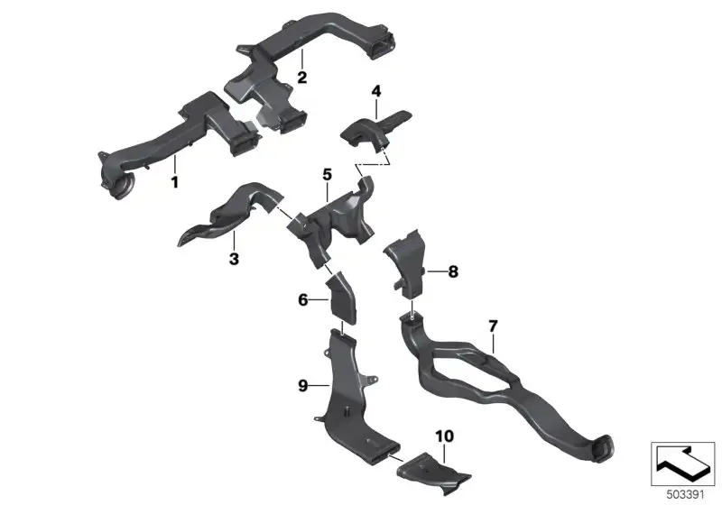 BMW Fussraumkanal links F20 F44 51456823275
