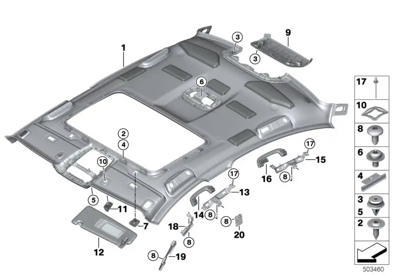 BMW Halter Haltegriff hinten links 51167384557 - Bildposition 15