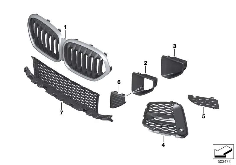 BMW Blende Bremsluftkanal links F48 51748075899 - Bildposition 03