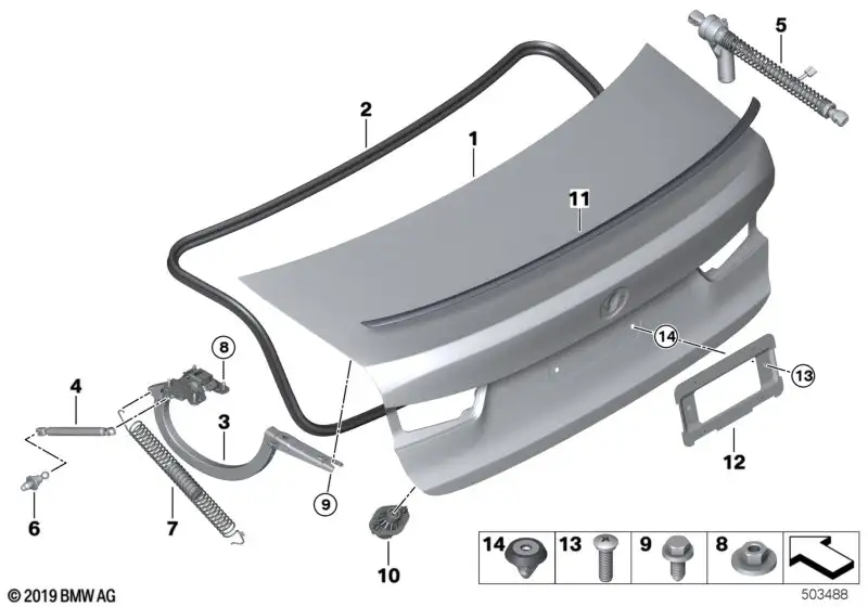 BMW Zugfeder Heckklappe 51247430614